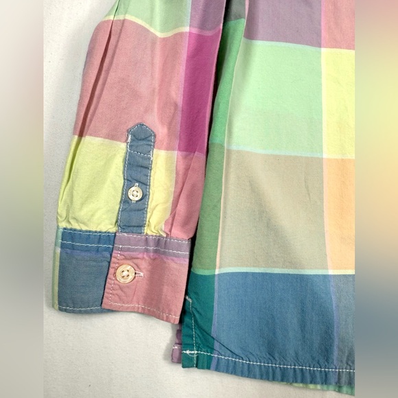 GAP Boys Pastel Easter Plaid Button Down Shirt 5T Colorful Classic Spring Preppy - Picture 7 of 11